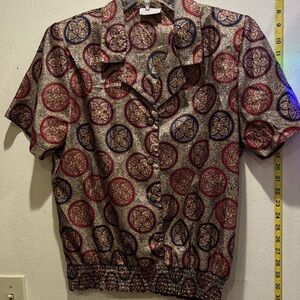 Lauren Lee Patterned Short-Sleeve blouse